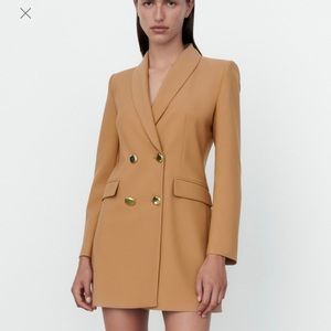 ZARA DOUBLE BREASTED LONG BLAZER